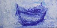 barque bleue acrylique